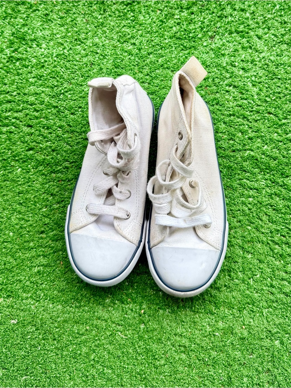 Polo Ralph Lauren White Canvas High-Top Sneakers Kids' US 13